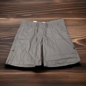 Dash‎ Roll Cuff Cargo Shorts Womens 1X Brown Drawstring Waist Lightweight NWT